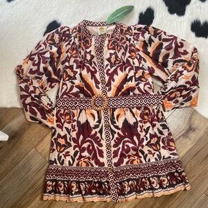 Farm Rio Toucans Scarf Mini Dress